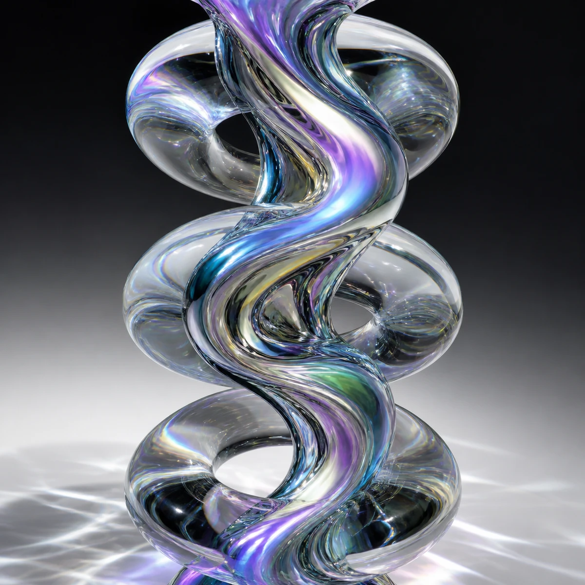 Experimental Liquid Form album cover artwork featuring iridescent liquid folding through translucent glass